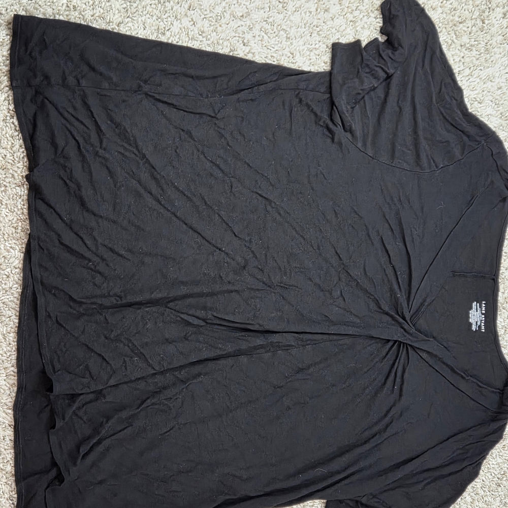 ​Lane Bryant Black Twist Front V-Neck Top Plus Size 22/2Lane Bryant Charcoal Tee